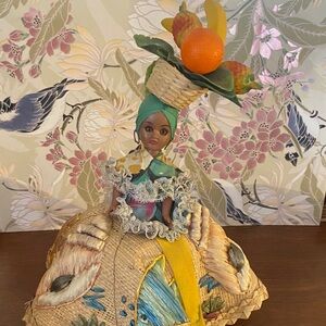 Handcrafted Caribbean Doll with Fruit Hat